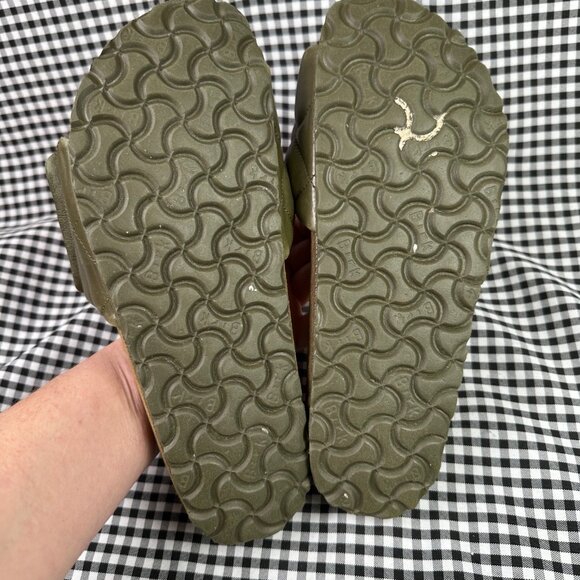 Birkenstock 1774 Sylt Embossed Olive Green Quilted Padded Slide Sandal 39 / US 8 - Picture 4 of 4